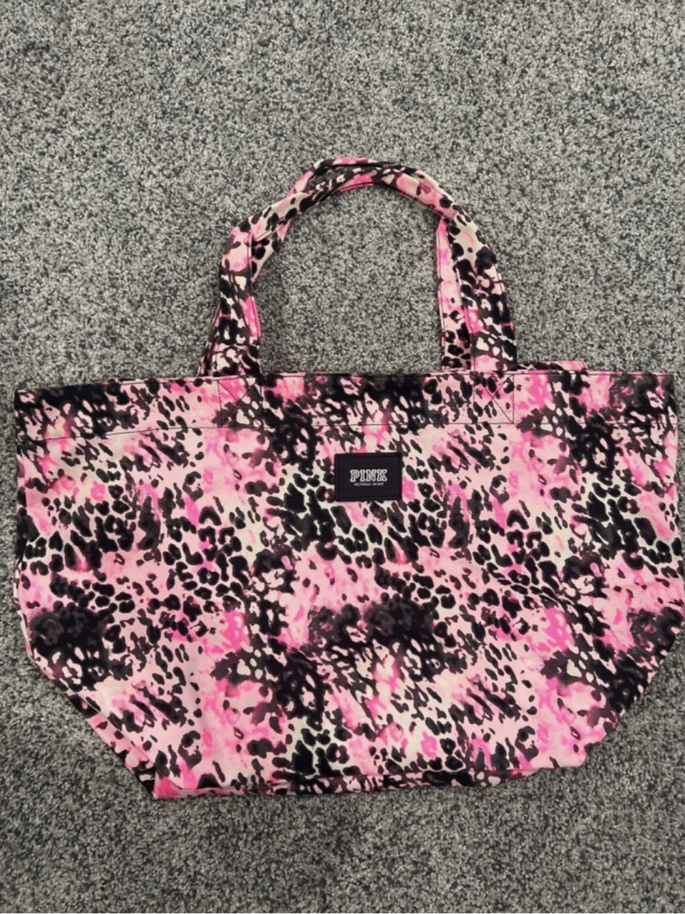 PINK Victoria's Secret Pink and Black Leopard Print Tote
